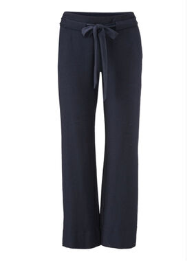 CAbi Easy Crop #5177 Navy Belted Crop Pants Size 8 EUC